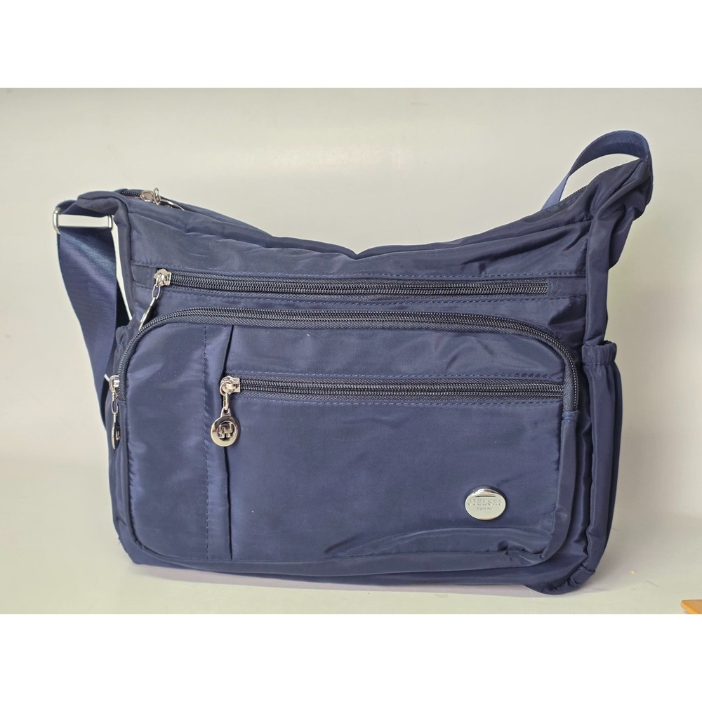 JIELSHI Light Life Blue Navy‎ Nylon Crossbody Bag Adjustable Strap Multiple